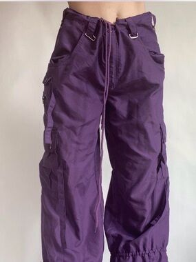 90s Vintage Japanese purple wide leg rave pants